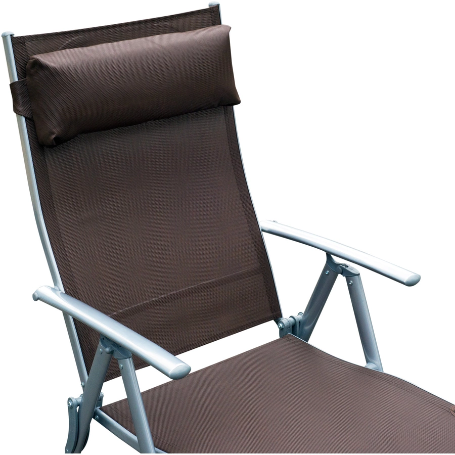 Outsunny Gartenliege mit Kissen braun