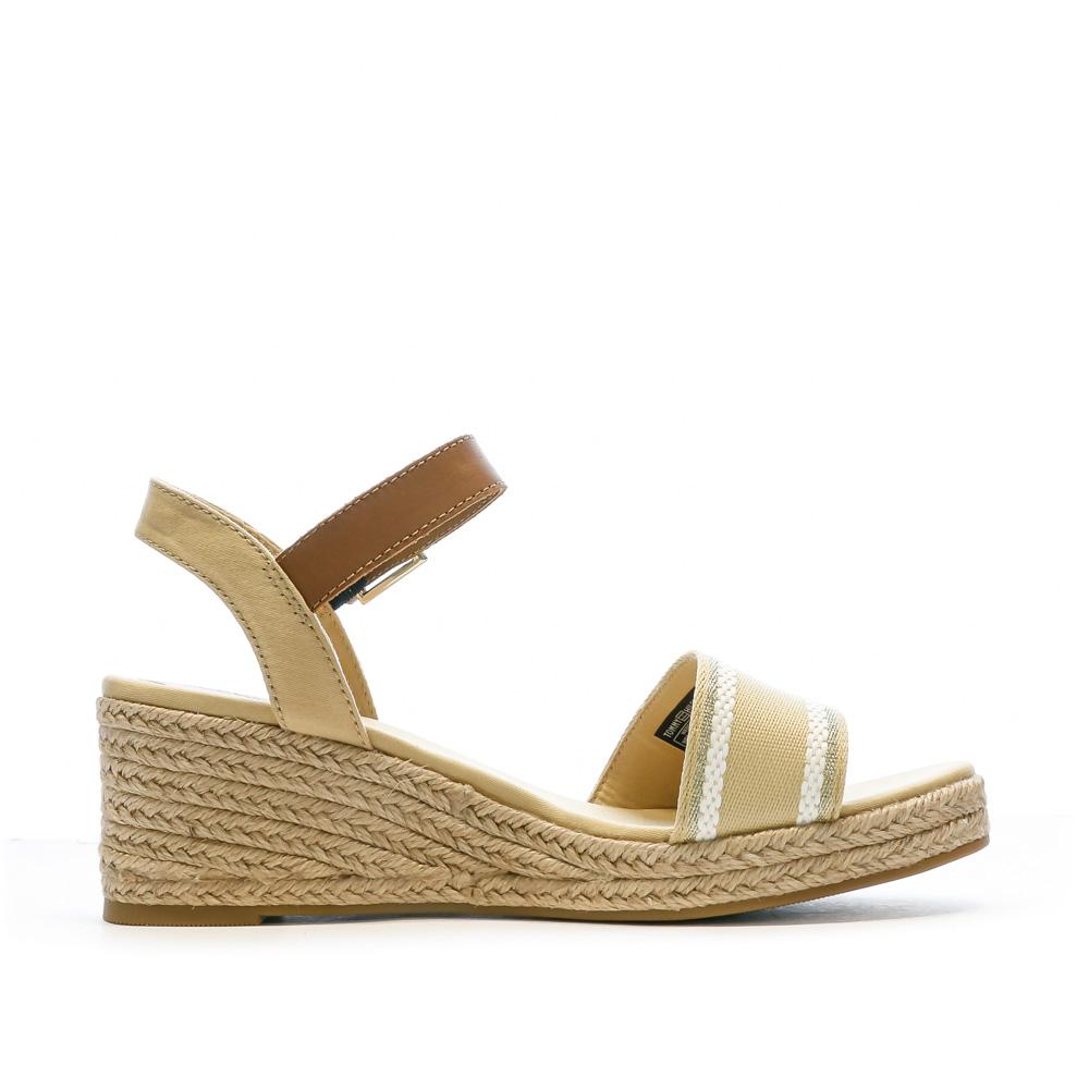 Tommy Hilfiger Sandales Beige Femme Tommy Hilfiger Webbing Wedge