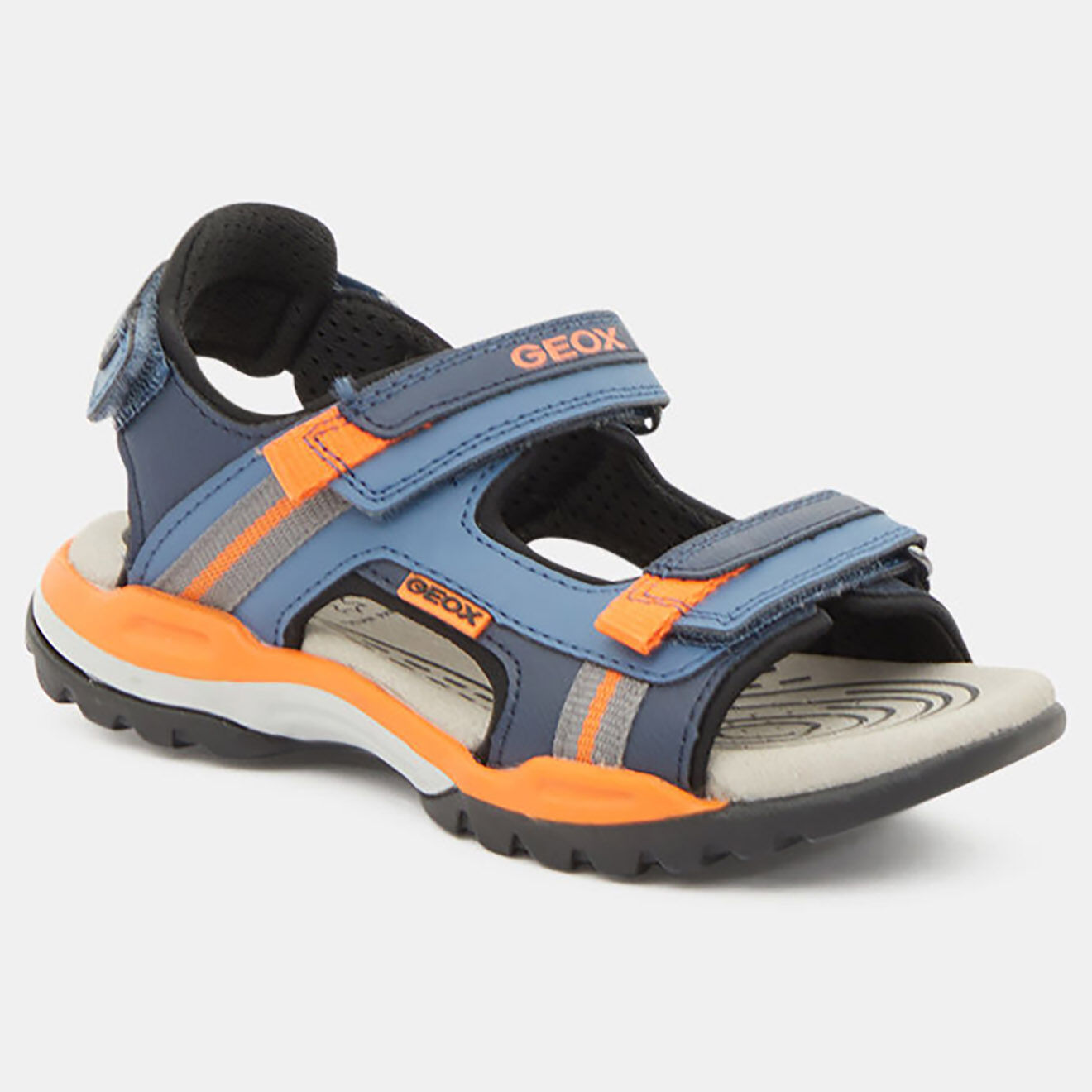 Geox Sandales Borealis à scratchs bleu/orange