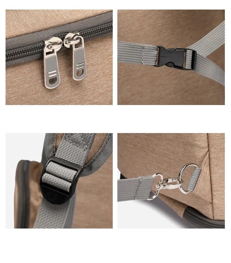 (32x49x26cm) Haustier Reise Trolley Transport Rucksack mit Rollen für Hunde / Katzen - Grau