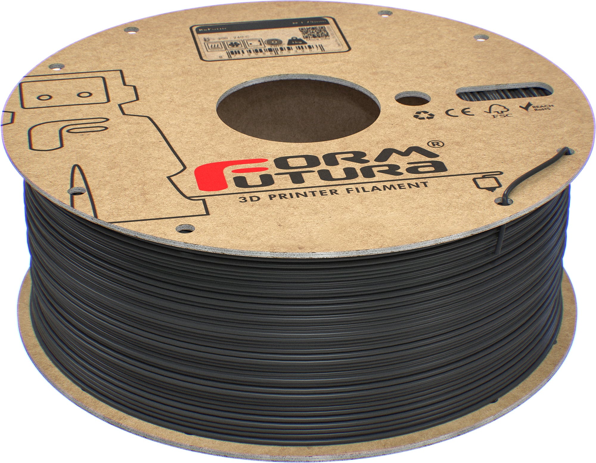 FormFutura  ReForm - rApollo Charcoal Grey, 1,75 mm / 1000 g    Nachhaltiges High-Performance-ASA-Filament