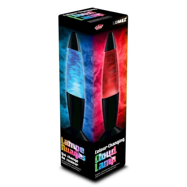 Skyet LED-lampe / Lavalampe - Fargeskiftende - 37 cm