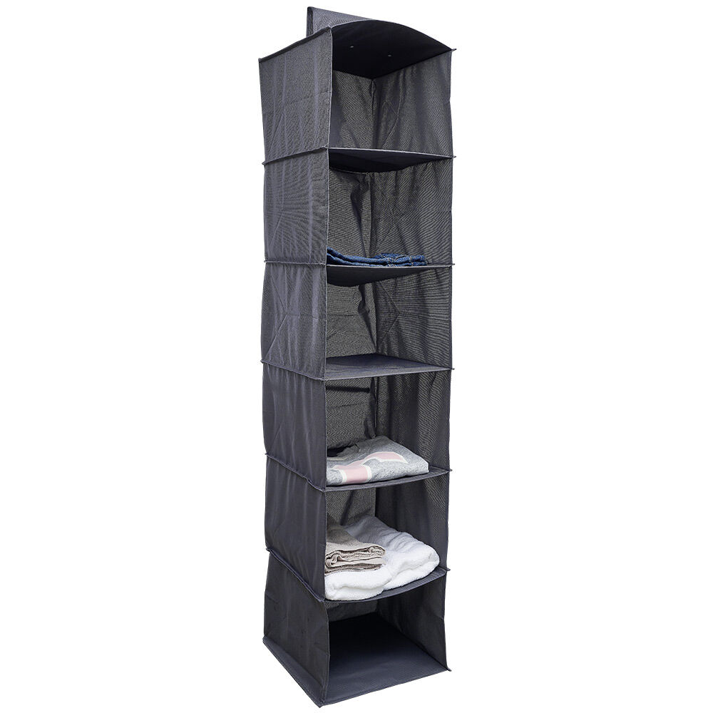 Organisateur de vêtements Gris - 6 niveaux - 30x30xH128 cm