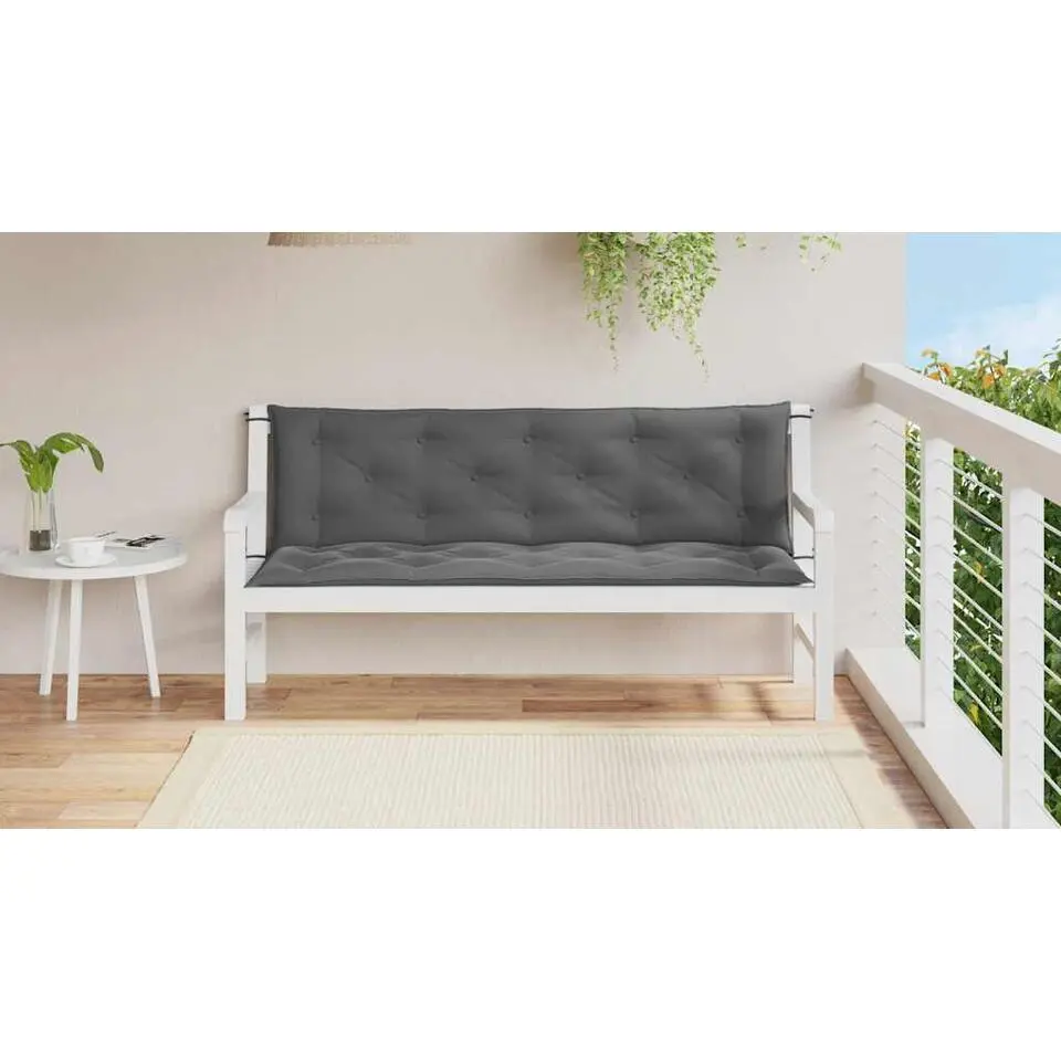 vidaXL - Tuinbankkussen - Antraciet - Stof - 150 cm - 2 stuks