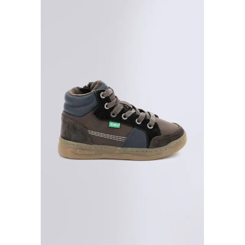 KICKOSTA MARRON FONCE MARINE SNEAKERS HAUTES Synthétique Garçon