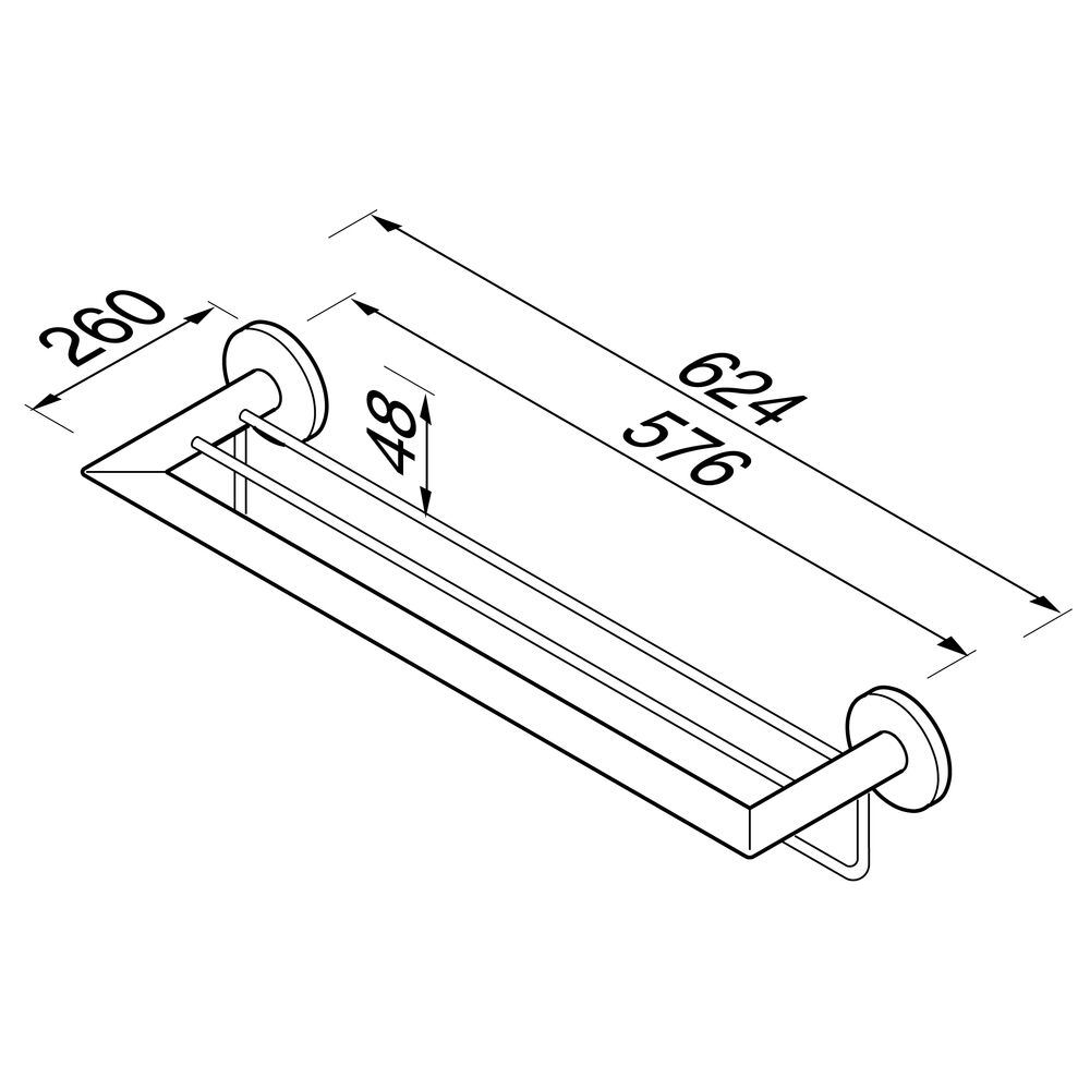 Geesa Nemox handdoekrek met plateau 62,4cm zwart