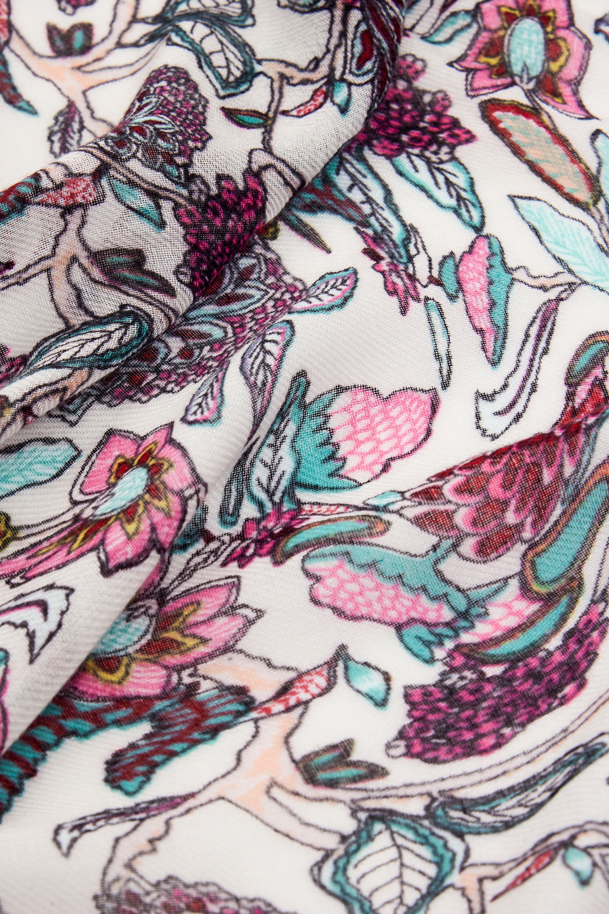 Foulard retangular flores