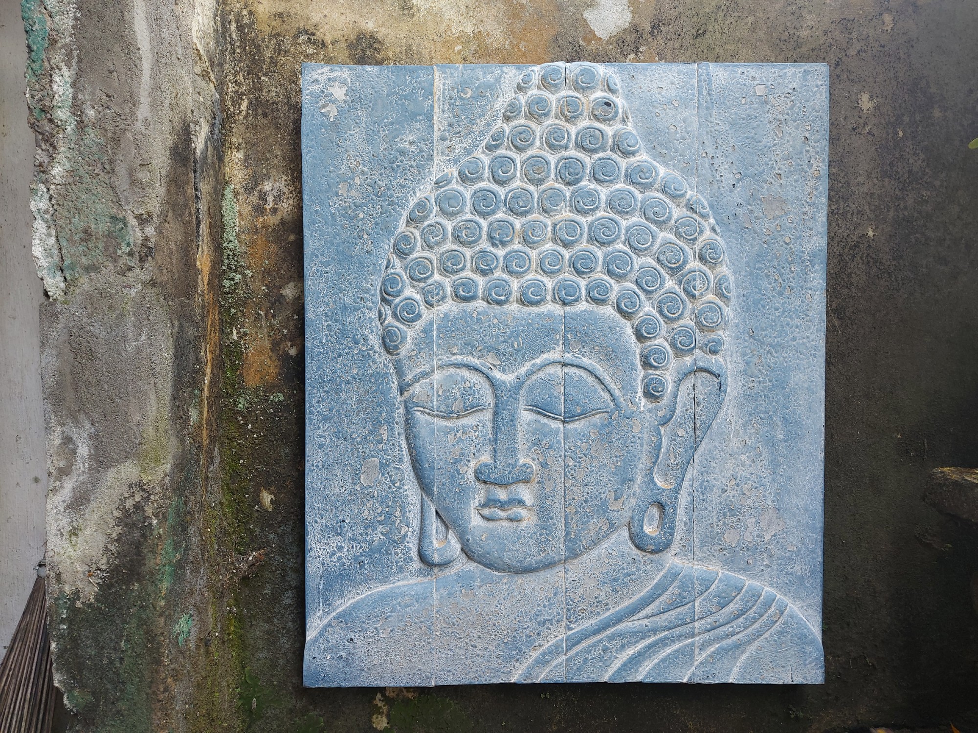 Buddha-Panel, grau, B 60 cm, H 70 cm von fischer's lagerhaus