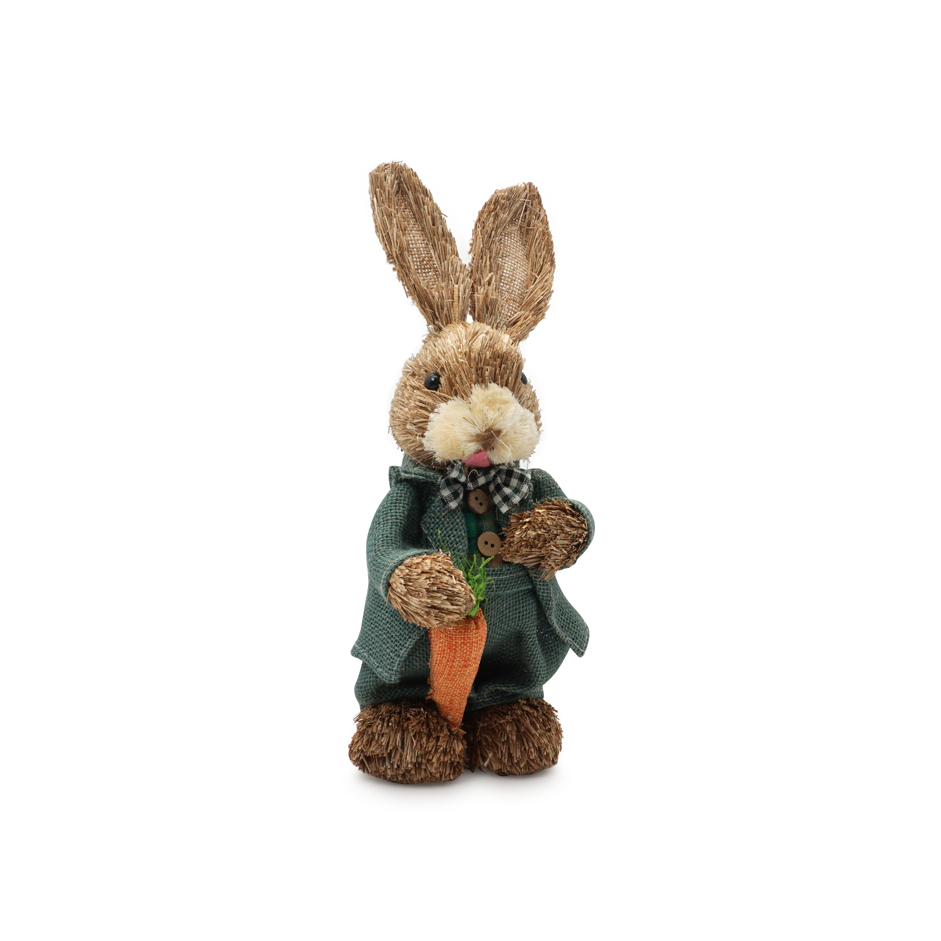 (32x13cm) Stroh Hase Oster Dekoration Osterhase mit Karotte