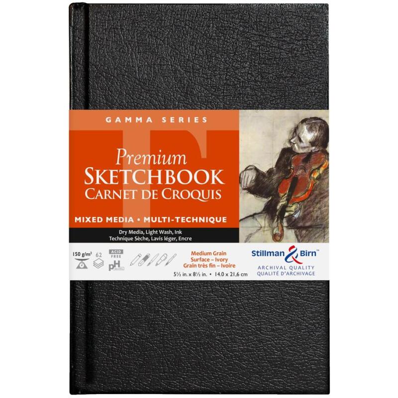 Gamma Series carnet rembordé rigide 62F 14x21,6cm 150g - Ivoire