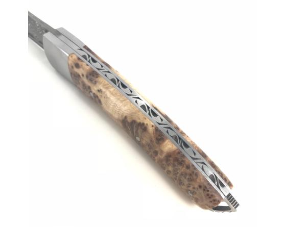 Le Thiers Nature Genévrier - Damas Vinland Couteau de Poche - Laguiole par Fontenille Pataud