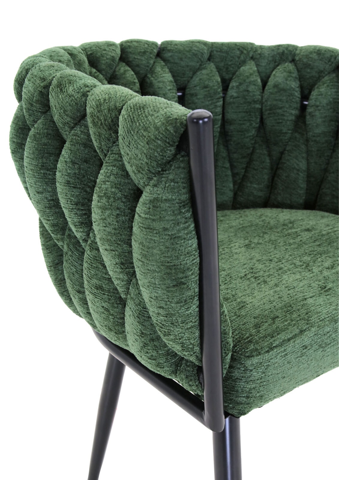 INTERhome Polsterstuhl WEAVY grün / schwarz 60 x 78 cm