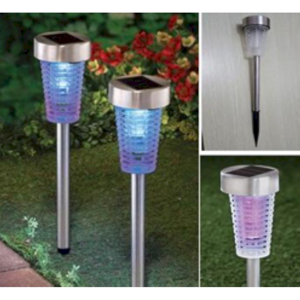 Borne anti-moustiques solaire - à planter - 20w - couverture 20m² - inox - green & grow