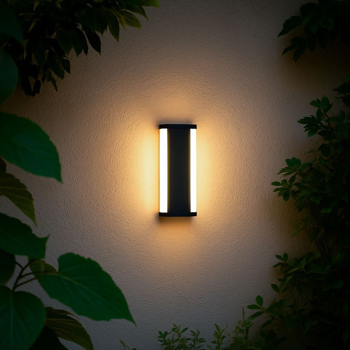 Moderne wandlamp zwart 30cm incl. LED CCT IP54 - Vanya