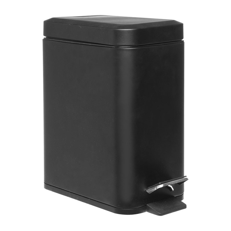 Pedaalemmer rechthoek - zwart - 5 liter