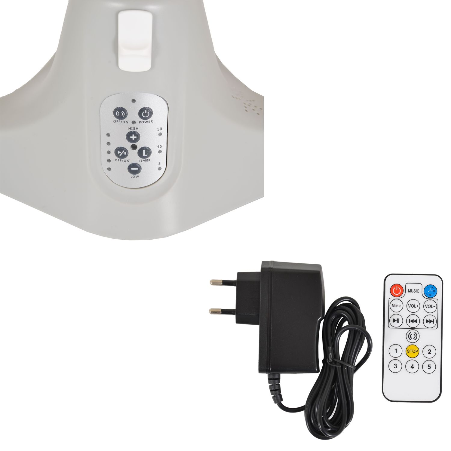 Moni Babywippe elektrische Ari Bär Melodien, Fernbedienung, Teddy-Bär Pad, Timer grau