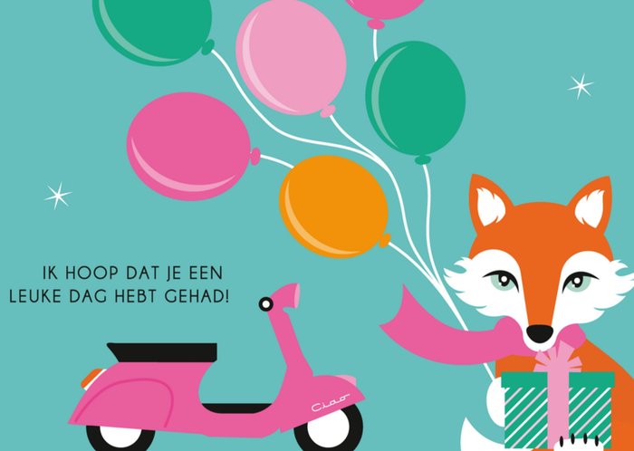 Paperclip | Te laat verjaardagskaart | Vos