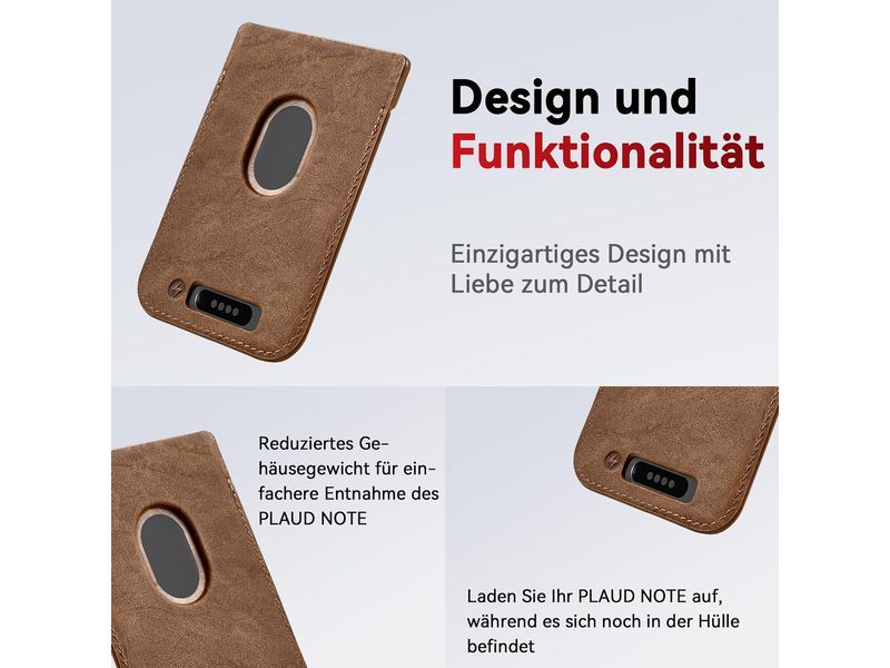 Plaud Note Magnetische Hülle Braun Passend zum Plaud Note AI Voice Recorder