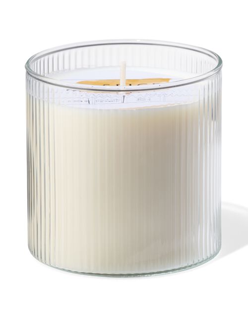 bougie parfumée en verre nervuré Ø10x10 épice