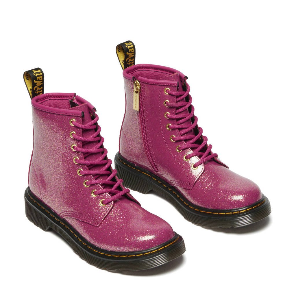 Dr. Martens 1460 Jleren veterboots fuchsia/zilver/goud