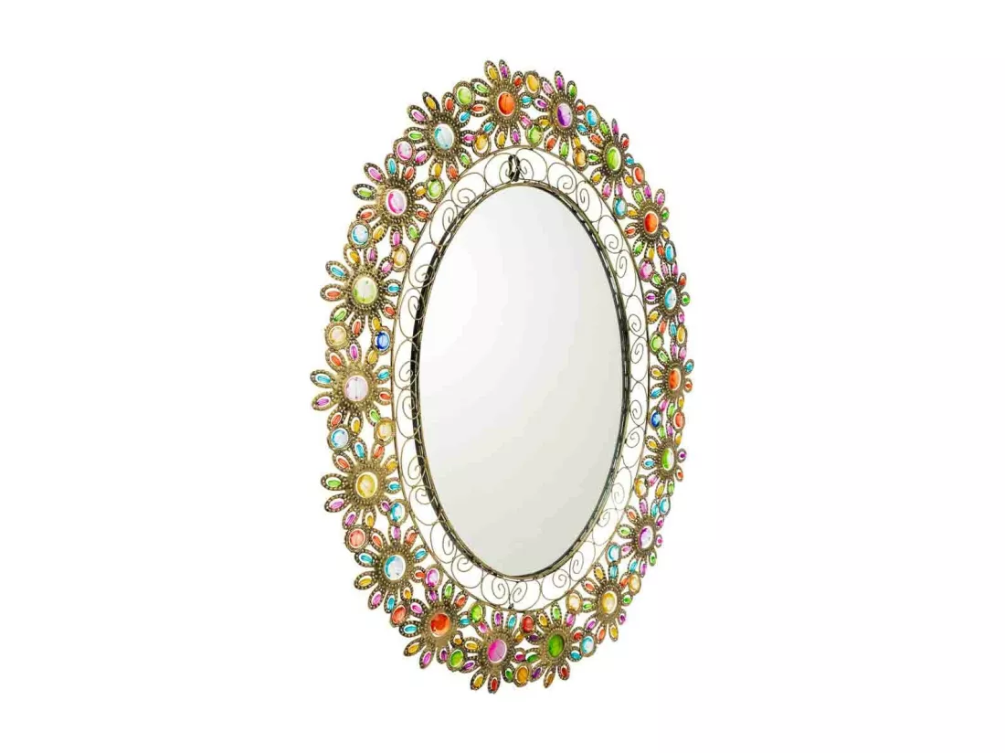 Miroir avec verre acrylique coloré
