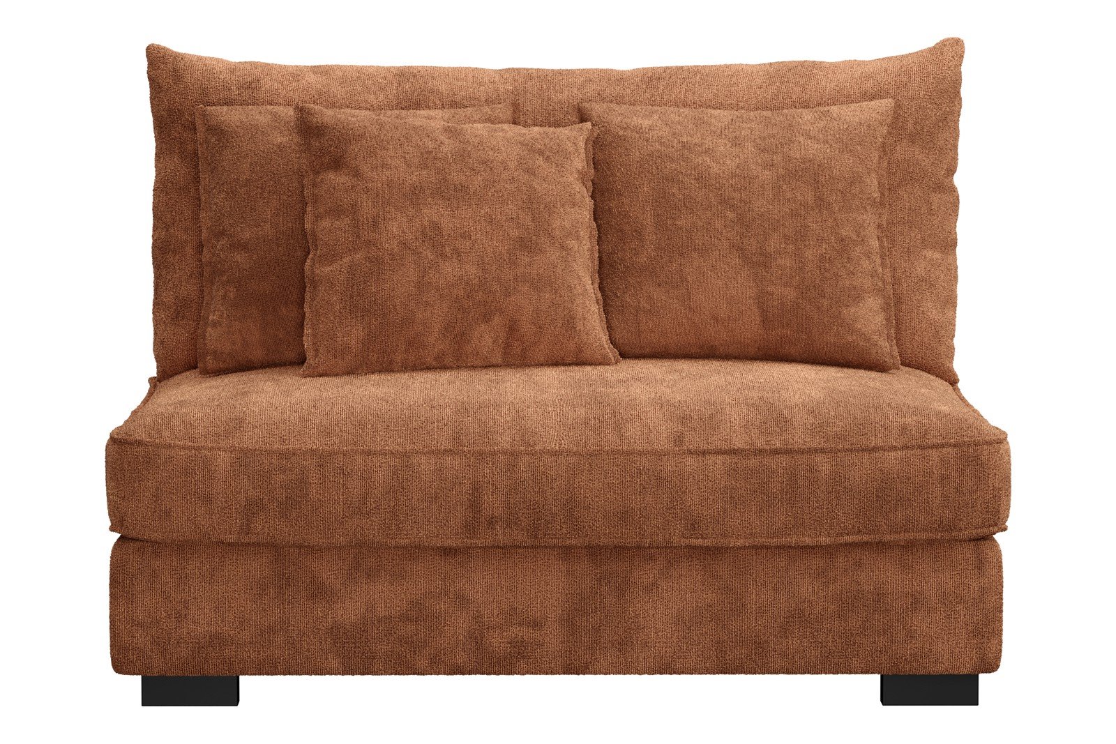 Rossi Lux 2-seter uten arm Tekstil Genesis 9 Deep Terra med sorte ben. Lux Komfort.