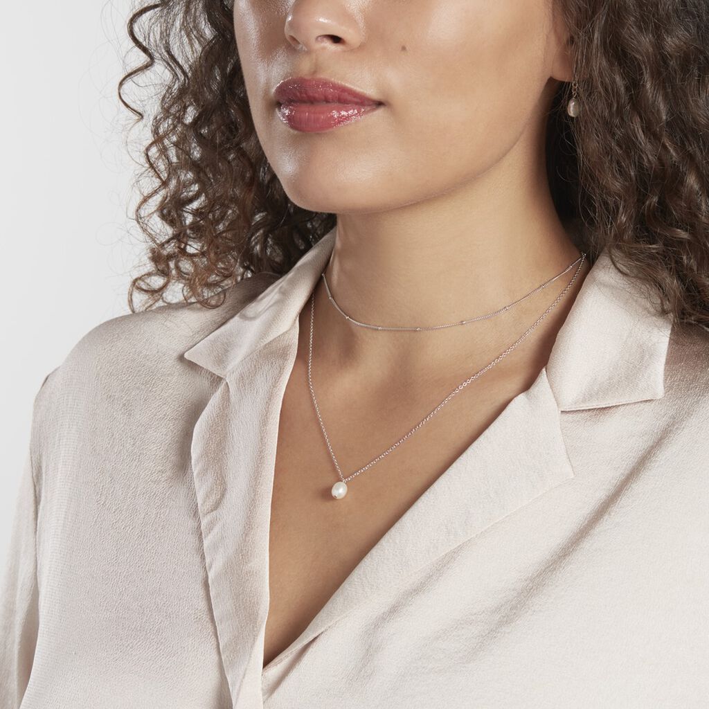 Collier Savino Argent Perle De Culture