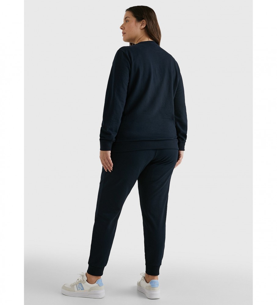 Moletom Tommy Hilfiger com gola redonda e logo azul-marinho