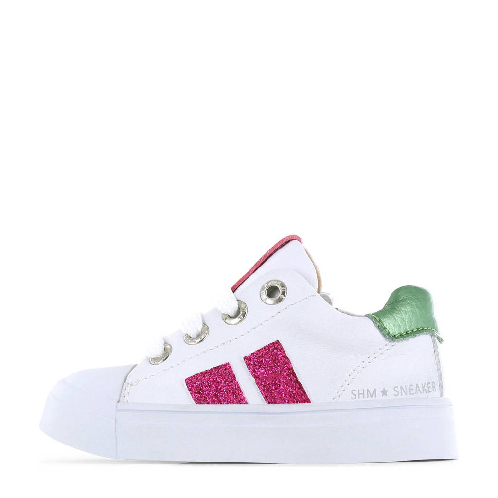 Shoesme leren sneakers wit/roze