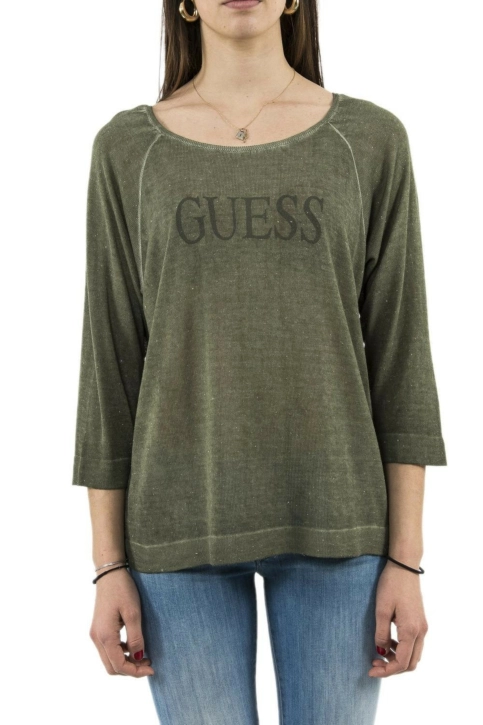pull léger guess jeans w92r82 clohe vert