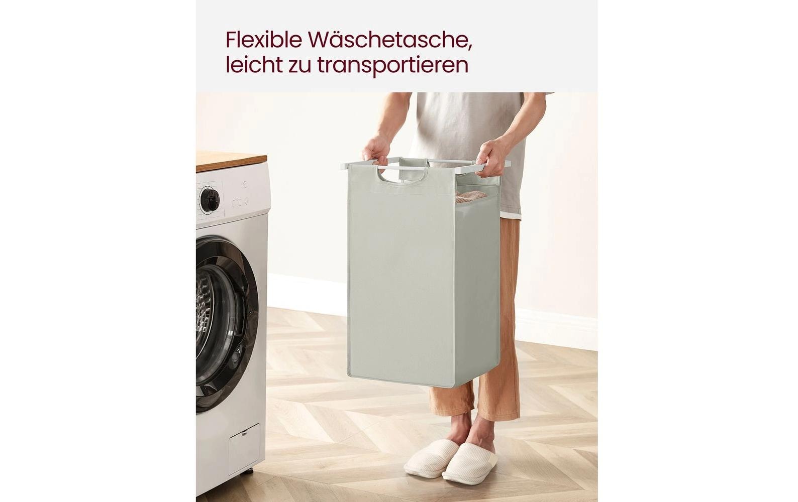 Wäschekorb mit Ablage 3 x 38 l, WeissWäschesammler