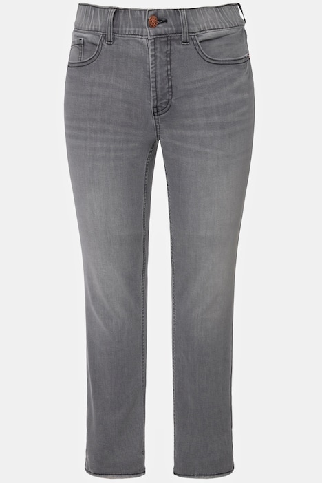 Jeans Sarah, Fransensaum, Zierband, Elastikbund, recycelt