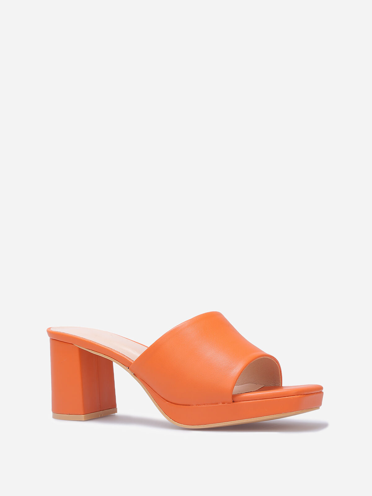 Mules plateforme à talon grandes tailles- orange