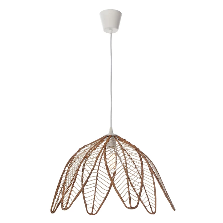 Suspension Flower IP20 Ø49 x H.28 cm Lussiol rotin marron