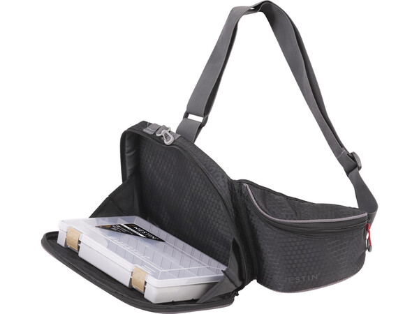 Sac bandoulière pêche urbaine Westin W4 Street Sling Medium Titanium Black (incl. 1 boîte à leurres)