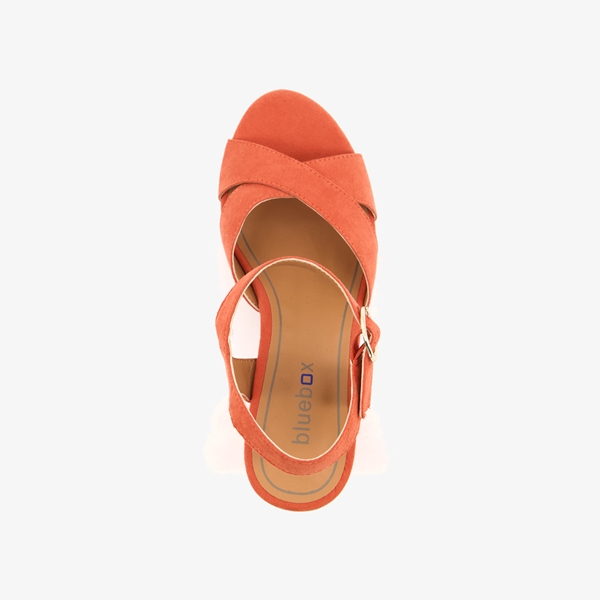 Blue Box oranje dames sandalen met hak
