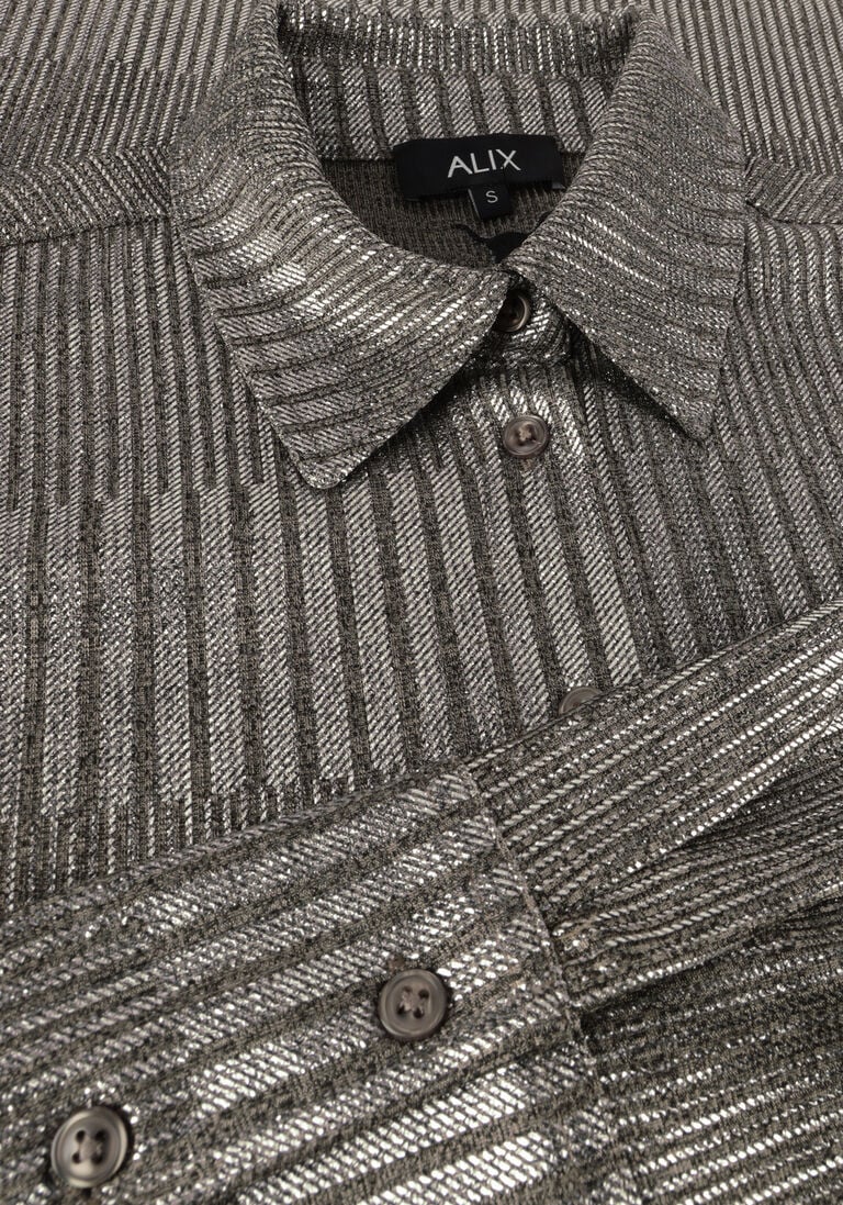 ALIX THE LABEL zilveren alix the label blouse ladies knitted foil blouse