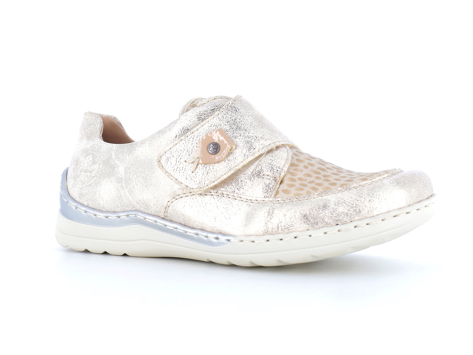 Rieker-48951 Matières combinées Beige Or