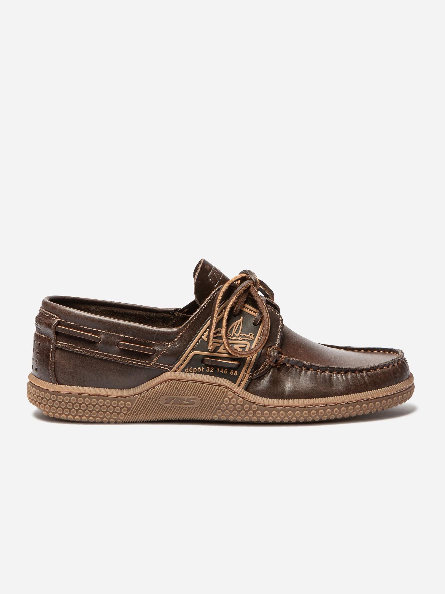 Chaussures Bateau Homme Semelle Grip Cuir Marron