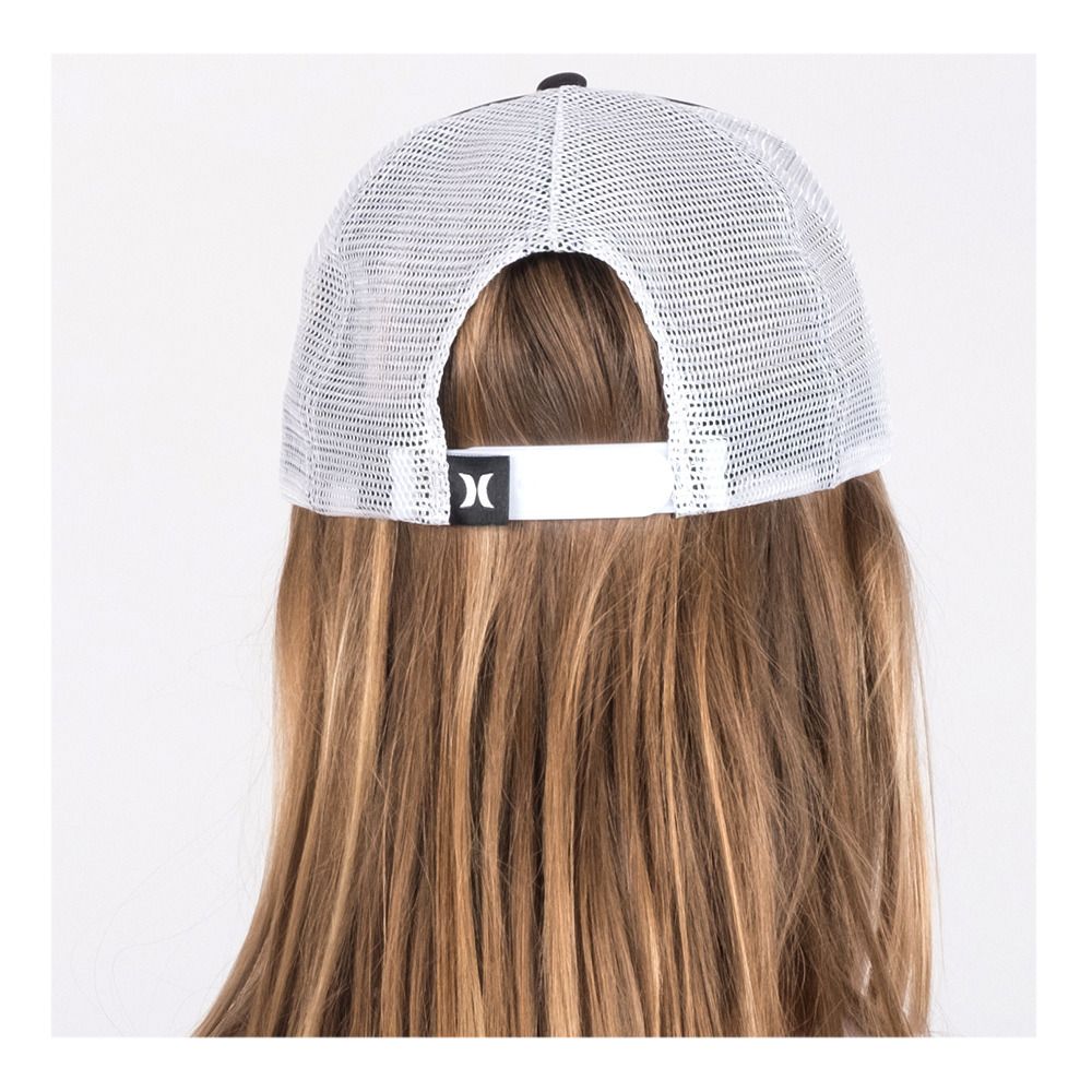 Hurley ICON SCRIPT TRUCKER - Casquette Femme pure platinium/black