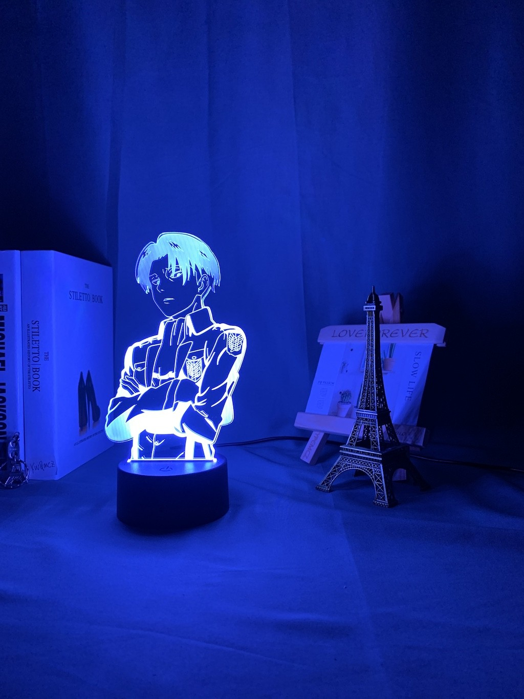 3D Anime LED Acryl Lampe Nachtlicht USB Deko Lampe mit Touch Schalter - Levi
