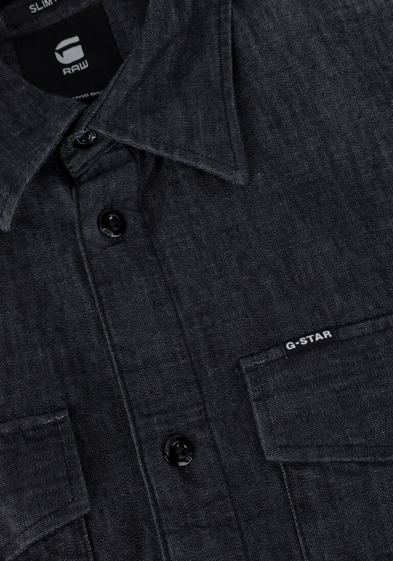 G-STAR RAW zwarte g-star raw casual overhemd marine slim shirt l/s