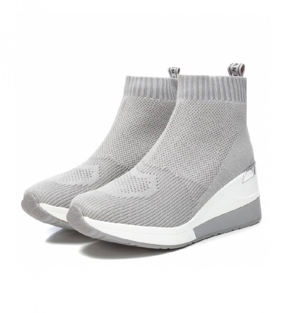 Botas de cano curto Xti 044514 Cinza - Salto plataforma de 7 cm -