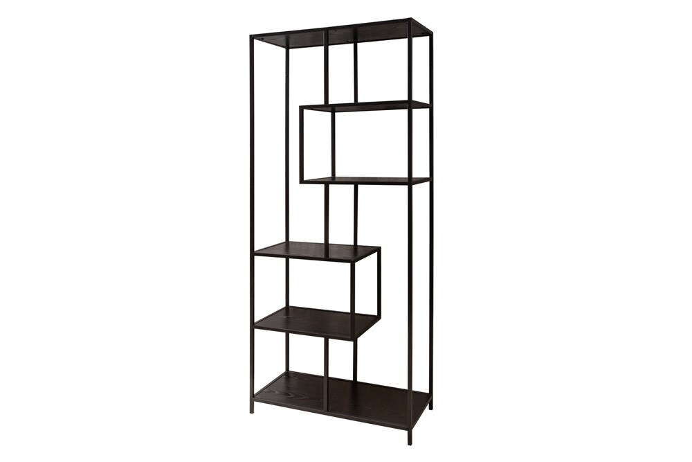 riess-ambiente Bücherregal SLIM LINE - Industrial 185cm Esche schwarz sechs Regalböden pflegeleicht