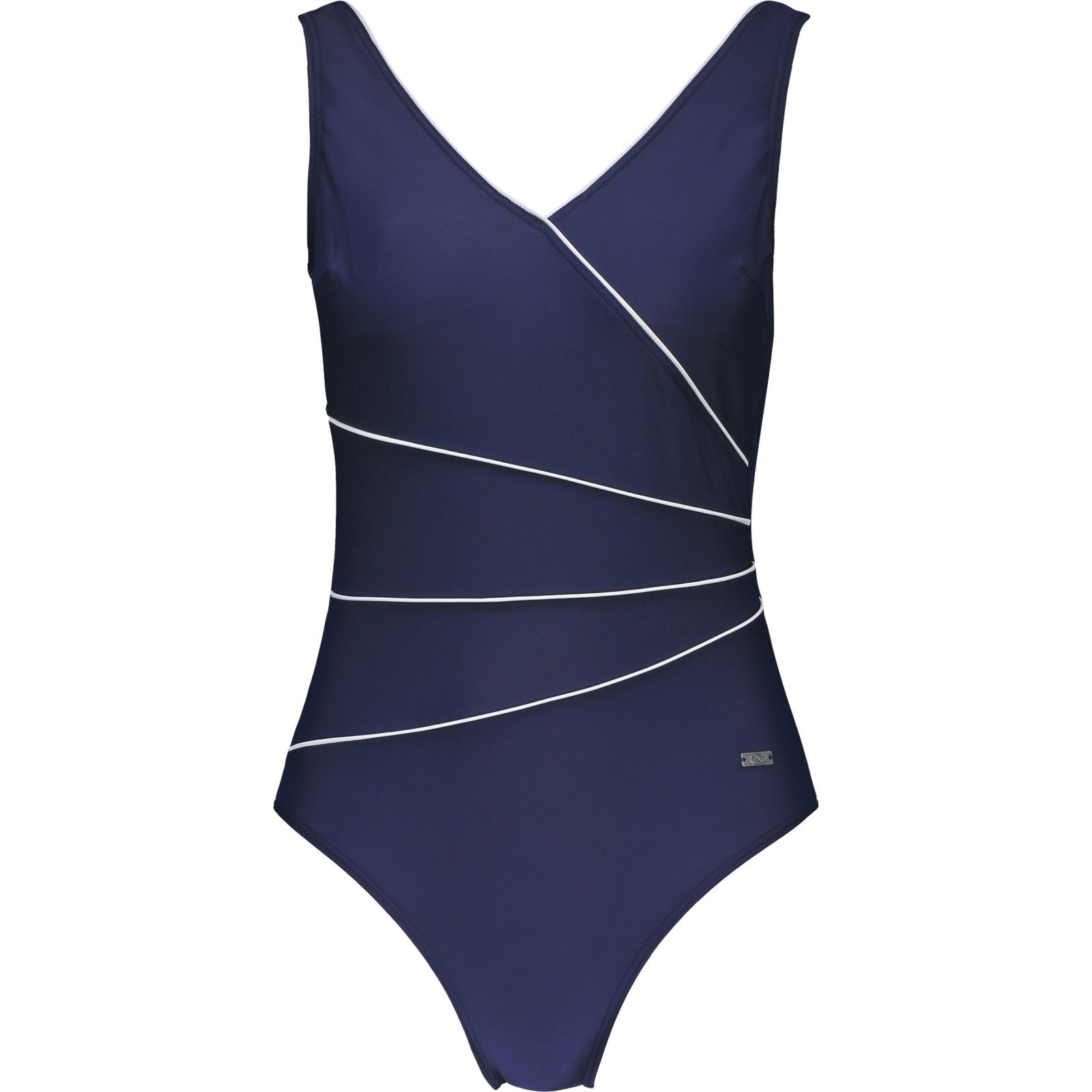 Damen-Badeanzug Piping 42C, navy