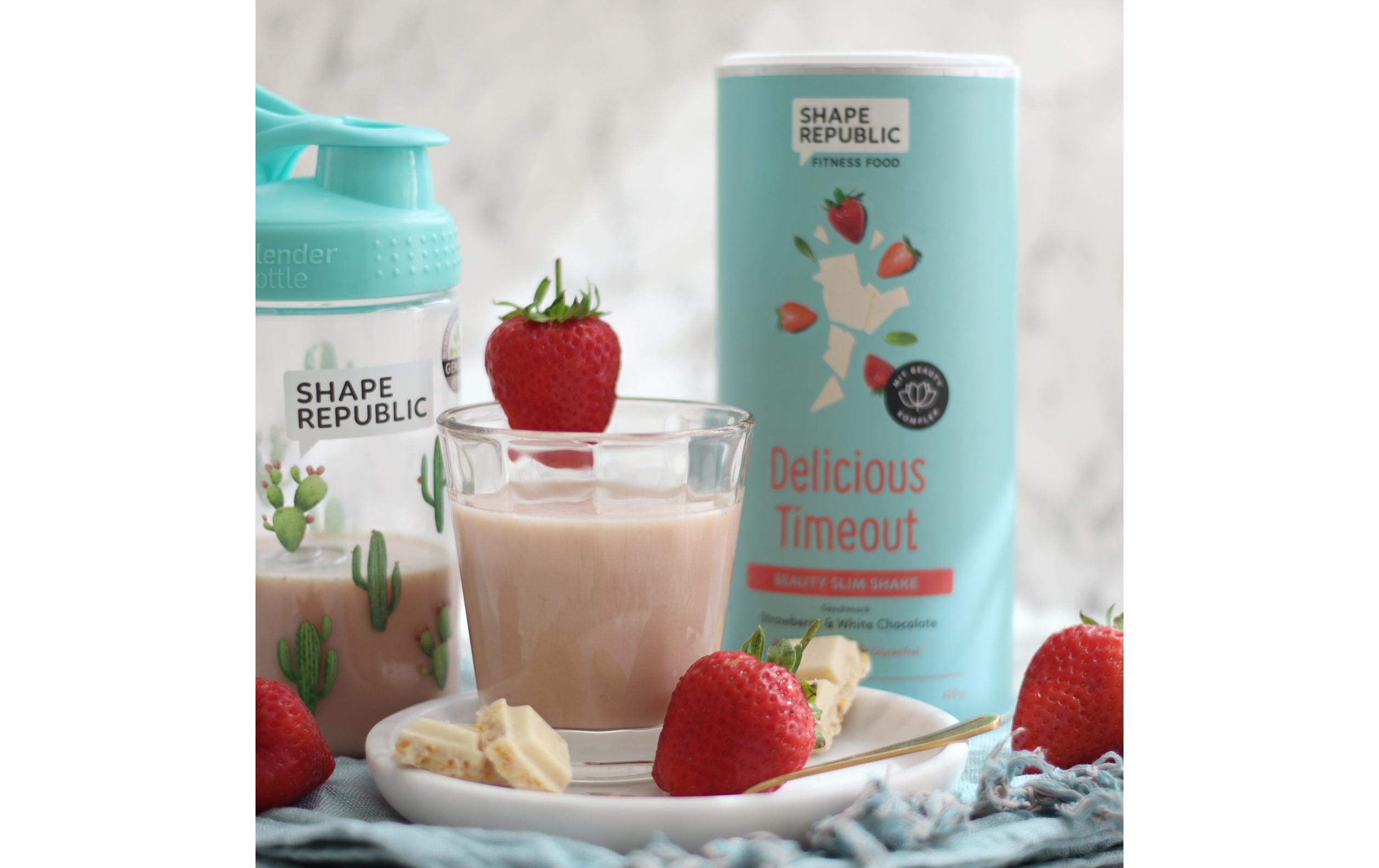 Slim Shake Strawberry and White Chocolate mit Hafer 420 gDelicious Timeout Abnehm-Shake