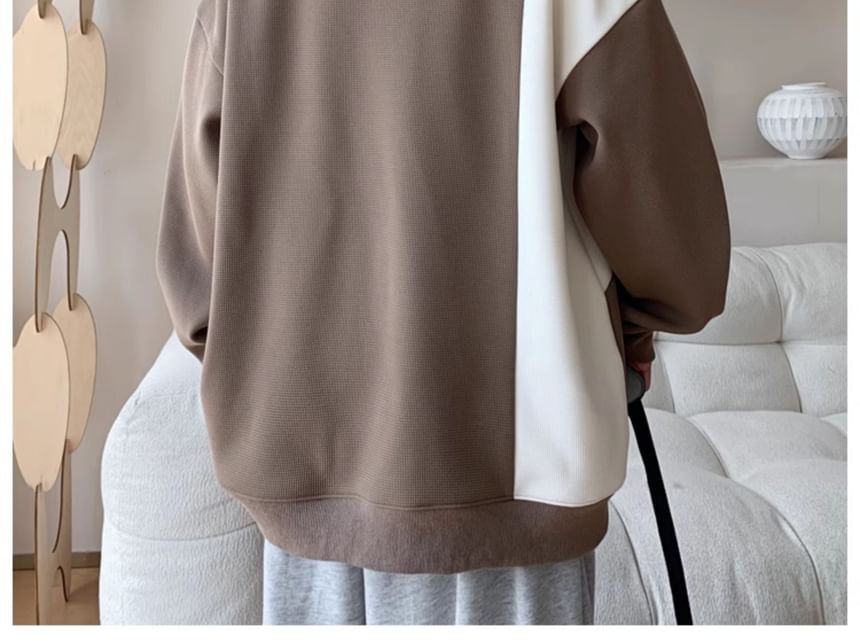 Savenne - Sweatshirt met ronde hals en twee kleuren