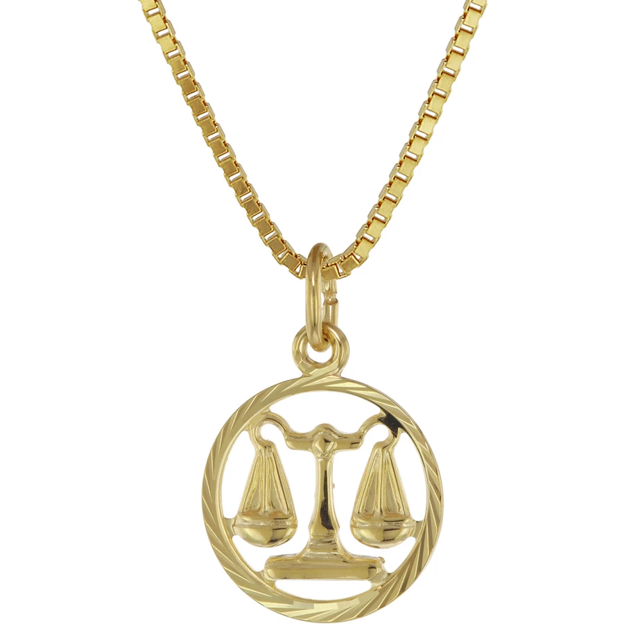 trendor Kinder Sternzeichen Waage 333 Gold + goldplattierte Kette gold