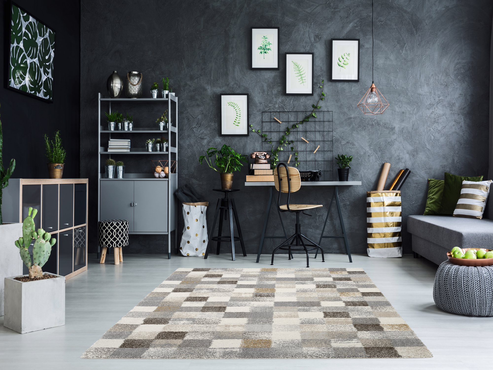 Teppich NEW VILLA SQUARES 65 x 130 cm