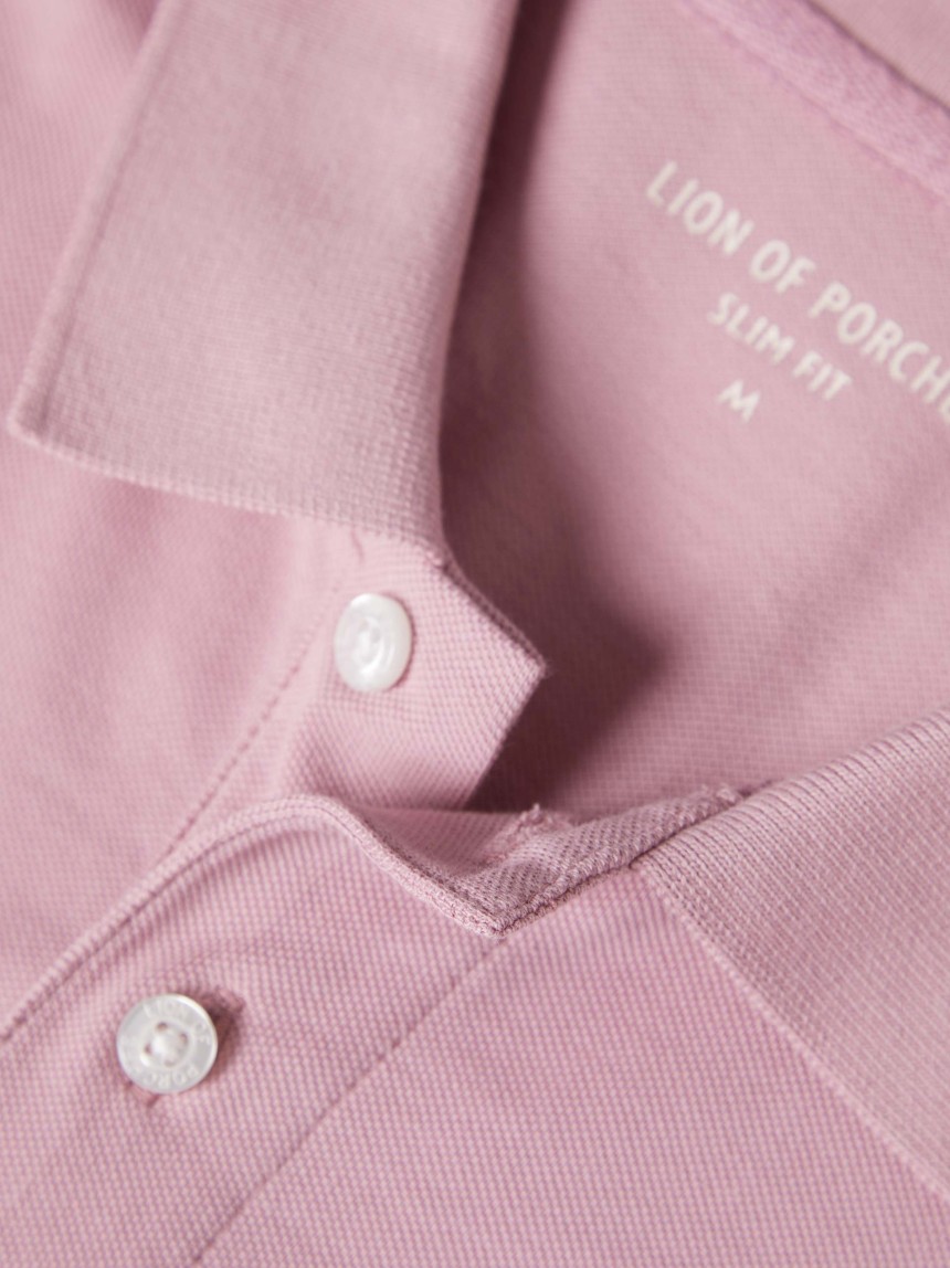 Polo piqué slim fit garment dye